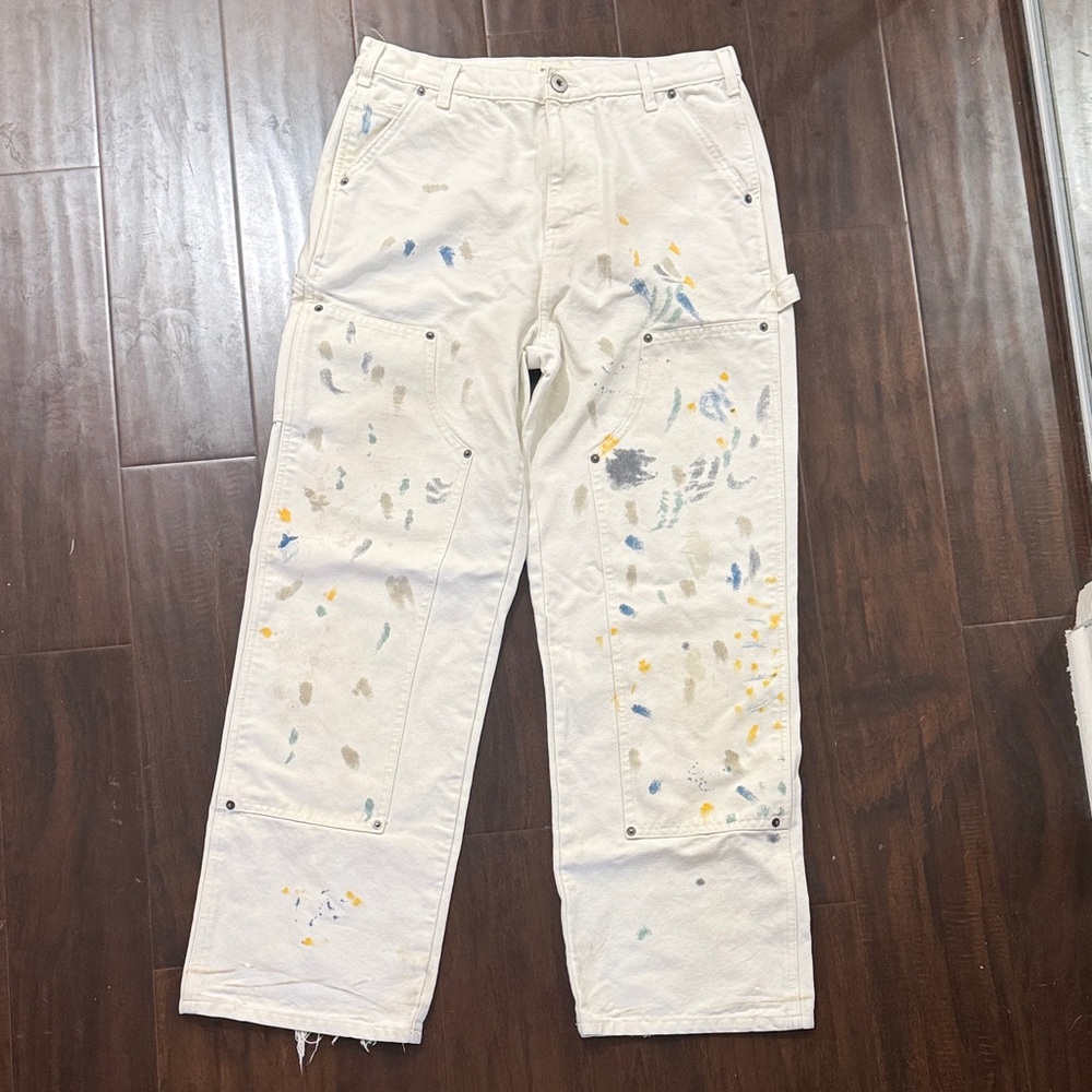 Men's White Paint-Splatter Chinos
